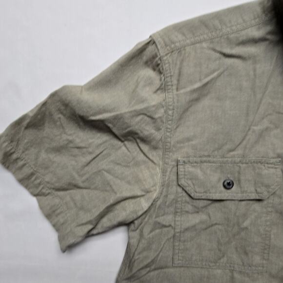 Carhartt Mens Loose Fit Short Sleeve Button Up Small Gray Ripstop Outdoor Shirt - Picture 4 of 10